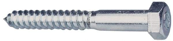 Value Collection - 3/8" Screw, 1-1/2" Length Under Head, Steel, Hex Head Lag Screw - Zinc Plated, Grade 2 - Apex Tool & Supply