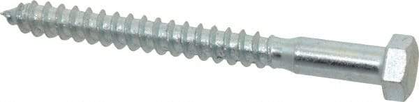 Value Collection - 3/8" Screw, 4" Length Under Head, Steel, Hex Head Lag Screw - Zinc Plated, Grade 2 - Apex Tool & Supply