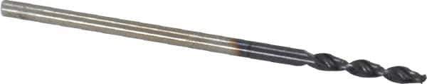 Accupro - 0.0531" 130° Parabolic Flute Cobalt Screw Machine Drill Bit - TiAlN Finish, Right Hand Cut, 0.354" Flute Length, 1.26" OAL, Standard Point, Straight Shank - Apex Tool & Supply