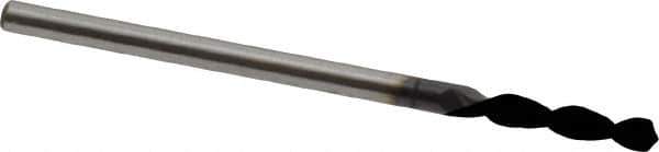 Accupro - #49 130° Parabolic Flute Cobalt Screw Machine Drill Bit - TiAlN Finish, Right Hand Cut, 0.433" Flute Length, 1.417" OAL, Split Point, Straight Shank - Apex Tool & Supply