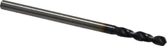 Accupro - 0.0906" 130° Parabolic Flute Cobalt Screw Machine Drill Bit - TiAlN Finish, Right Hand Cut, 0.512" Flute Length, 1.575" OAL, Split Point, Straight Shank - Apex Tool & Supply