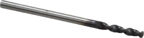 Accupro - #39 130° Parabolic Flute Cobalt Screw Machine Drill Bit - TiAlN Finish, Right Hand Cut, 0.551" Flute Length, 1.693" OAL, Split Point, Straight Shank - Apex Tool & Supply