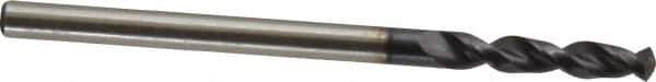Accupro - #35 130° Parabolic Flute Cobalt Screw Machine Drill Bit - TiAlN Finish, Right Hand Cut, 0.63" Flute Length, 1.811" OAL, Split Point, Straight Shank - Apex Tool & Supply