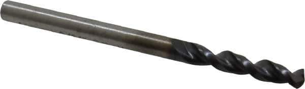 Accupro - 9/64" 130° Parabolic Flute Cobalt Screw Machine Drill Bit - TiAlN Finish, Right Hand Cut, 0.787" Flute Length, 2.047" OAL, Split Point, Straight Shank - Apex Tool & Supply