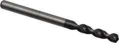 Accupro - #22 130° Parabolic Flute Cobalt Screw Machine Drill Bit - TiAlN Finish, Right Hand Cut, 0.866" Flute Length, 2.165" OAL, Split Point, Straight Shank - Apex Tool & Supply