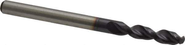 Accupro - #19 130° Parabolic Flute Cobalt Screw Machine Drill Bit - TiAlN Finish, Right Hand Cut, 0.866" Flute Length, 2.165" OAL, Split Point, Straight Shank - Apex Tool & Supply
