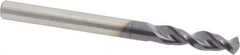 Accupro - #3 130° Parabolic Flute Cobalt Screw Machine Drill Bit - TiAlN Finish, Right Hand Cut, 1.102" Flute Length, 2.598" OAL, Split Point, Straight Shank - Apex Tool & Supply