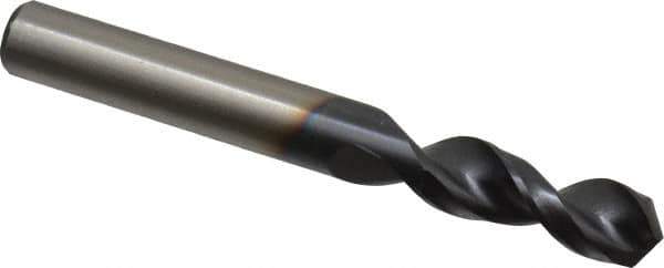 Accupro - 13/32" 130° Parabolic Flute Cobalt Screw Machine Drill Bit - TiAlN Finish, Right Hand Cut, 1.693" Flute Length, 3.504" OAL, Split Point, Straight Shank - Apex Tool & Supply