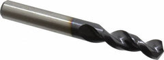 Accupro - 0.4331" 130° Parabolic Flute Cobalt Screw Machine Drill Bit - TiAlN Finish, Right Hand Cut, 1.85" Flute Length, 3.74" OAL, Split Point, Straight Shank - Apex Tool & Supply