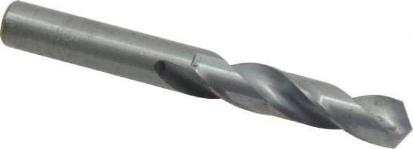 Interstate - 3/8" 118° Spiral Flute High Speed Steel Screw Machine Drill Bit - Oxide Finish, Right Hand Cut, 1-13/16" Flute Length, 3-1/8" OAL, Standard Point, Straight Shank - Apex Tool & Supply