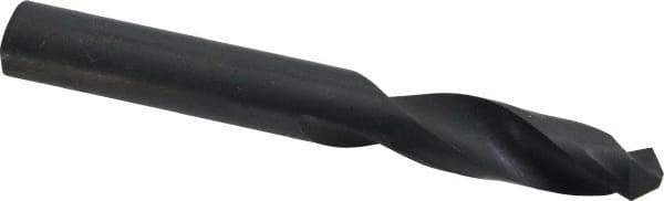 Interstate - 27/64" 118° Spiral Flute High Speed Steel Screw Machine Drill Bit - Oxide Finish, Right Hand Cut, 2" Flute Length, 3-3/8" OAL, Standard Point, Straight Shank - Apex Tool & Supply
