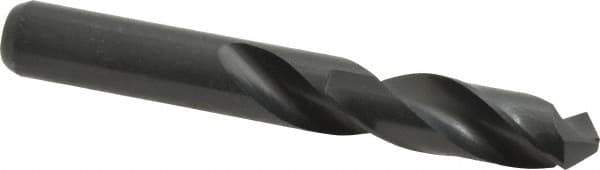 Interstate - 7/16" 118° Spiral Flute High Speed Steel Screw Machine Drill Bit - Oxide Finish, Right Hand Cut, 2-1/16" Flute Length, 3-7/16" OAL, Standard Point, Straight Shank - Apex Tool & Supply