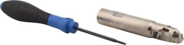 Seco - 3/4" Cut Diam, 0.87" Max Depth of Cut, 3/4" Shank Diam, 4.03" OAL, Indexable Ball Nose End Mill - 2" Head Length, R218.19 Toolholder, 218.19 100, SPMX 0703 Insert - Apex Tool & Supply