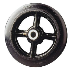Fairbanks - 5 Inch Diameter x 2 Inch Wide, Rubber Caster Wheel - 700 Lb. Capacity, 2-3/16 Inch Hub Length, 5/8 Inch Axle Diameter, Roller Bearing - Apex Tool & Supply