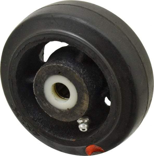 Fairbanks - 4 Inch Diameter x 1-1/2 Inch Wide, Rubber Caster Wheel - 400 Lb. Capacity, 1-11/16 Inch Hub Length, 1/2 Inch Axle Diameter, Roller Bearing - Apex Tool & Supply