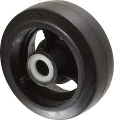 Fairbanks - 5 Inch Diameter x 2 Inch Wide, Rubber Caster Wheel - 700 Lb. Capacity, 2-3/16 Inch Hub Length, 3/4 Inch Axle Diameter, Roller Bearing - Apex Tool & Supply