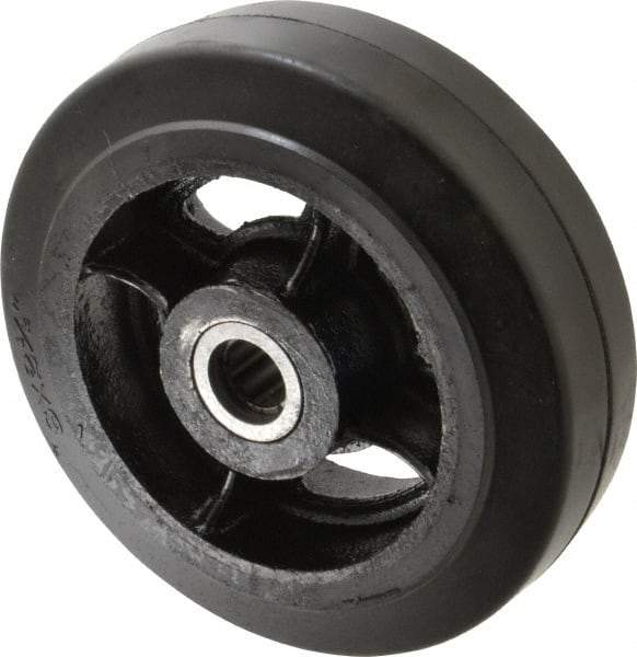 Fairbanks - 8 Inch Diameter x 2-1/2 Inch Wide, Rubber Caster Wheel - 1,300 Lb. Capacity, 2-3/4 Inch Hub Length, 7/8 Inch Axle Diameter, Roller Bearing - Apex Tool & Supply