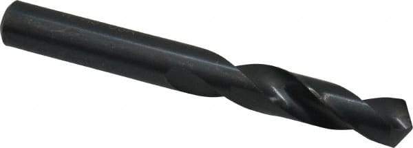 Interstate - 0.386" 118° Spiral Flute High Speed Steel Screw Machine Drill Bit - Oxide Finish, Right Hand Cut, 1-7/8" Flute Length, 3-1/4" OAL, Standard Point, Straight Shank - Apex Tool & Supply