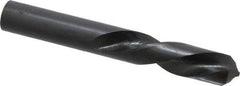 Interstate - 23/32" 118° Spiral Flute High Speed Steel Screw Machine Drill Bit - Bright Finish, Left Hand Cut, 3" Flute Length, 4-3/4" OAL, Standard Point, Straight Shank - Apex Tool & Supply