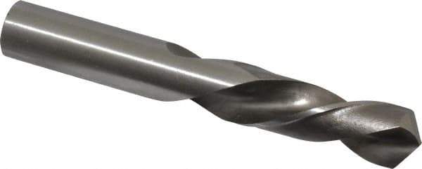 Interstate - 3/4" 118° Spiral Flute High Speed Steel Screw Machine Drill Bit - Bright Finish, Left Hand Cut, 3-1/8" Flute Length, 5" OAL, Standard Point, Straight Shank - Apex Tool & Supply