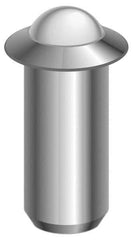 Vlier - 1.1" Body Length x 1/2" Body Diam, 4 Lb Init to 9 Lb Final End Force, Stainless Steel Press Fit Ball Plunger - 7/16" Ball Diam, 0.161" Max Ball Reach, 0.11" Flange Thickness - Apex Tool & Supply
