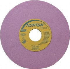Norton - 7" Diam x 1-1/4" Hole x 1/2" Thick, J Hardness, 60 Grit Surface Grinding Wheel - Aluminum Oxide, Type 1, Medium Grade, 3,600 Max RPM, Vitrified Bond, No Recess - Apex Tool & Supply