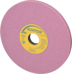 Norton - 8" Diam x 1-1/4" Hole x 1/2" Thick, K Hardness, 46 Grit Surface Grinding Wheel - Aluminum Oxide, Type 1, Coarse Grade, 3,105 Max RPM, Vitrified Bond, No Recess - Apex Tool & Supply