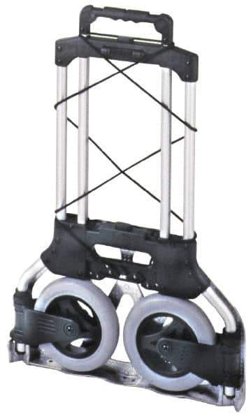 Wesco Industrial Products - 175 Lb Capacity 42" OAH Folding Hand Truck - Aluminum, Rubber Wheels - Apex Tool & Supply