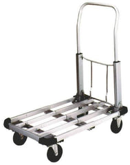 Value Collection - 350 Lb Capacity Aluminum Platform Truck - Aluminum Deck, 16" OAW, Hard Rubber Casters - Apex Tool & Supply