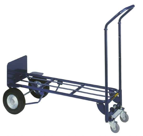 Wesco Industrial Products - 600 Lb Capacity 53" OAH Hand Truck - Swept Back Handle, Steel, Semi-Pneumatic Wheels - Apex Tool & Supply
