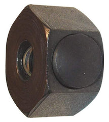 Morton Machine Works - 5/16-18 UNC Steel Right Hand Push Button Hex Nut - 1" Across Flats, 5/8" High, Black Oxide Finish - Apex Tool & Supply