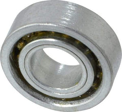 Value Collection - 1/2" Bore Diam, 1-1/8" OD, Open Unground Full Complement Radial Ball Bearing - 3/8" Wide, 1 Row, Round Bore, 533 Lb Dynamic Capacity - Apex Tool & Supply