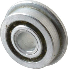 Value Collection - 1/4" Bore Diam, 3/4" OD, Open Unground Full Complement Radial Ball Bearing - With Flange, 1 Row, Round Bore, 287 Lb Dynamic Capacity - Apex Tool & Supply