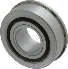 Value Collection - 1/2" Bore Diam, 1-3/16" OD, Open Unground Full Complement Radial Ball Bearing - With Flange, 1 Row, Round Bore, 533 Lb Dynamic Capacity - Apex Tool & Supply