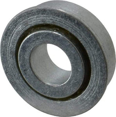 Value Collection - 1/2" Bore Diam, 1-1/4" OD, Open Unground Full Complement Radial Ball Bearing - With Flange, 1 Row, Round Bore, 707 Lb Dynamic Capacity - Apex Tool & Supply