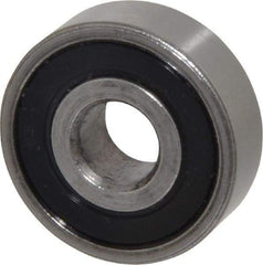 Value Collection - 3/8" Bore Diam, 1-1/8" OD, Double Seal Unground Retainer Type Radial Ball Bearing - 3/8" Wide, 1 Row, Round Bore, 691 Lb Dynamic Capacity - Apex Tool & Supply