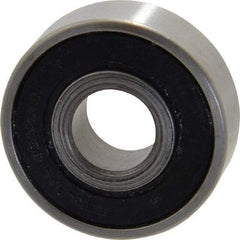 Value Collection - 1/2" Bore Diam, 1-3/8" OD, Double Seal Unground Retainer Type Radial Ball Bearing - 7/16" Wide, 1 Row, Round Bore, 915 Lb Dynamic Capacity - Apex Tool & Supply