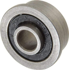 Value Collection - 1/4" Bore Diam, 11/16" OD, Double Seal Unground Retainer Type Radial Ball Bearing - With Flange, 1 Row, Round Bore, 300 Lb Dynamic Capacity - Apex Tool & Supply