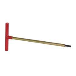 Made in USA - 1/4" Hex, T-Handle, Hex Key - 12" OAL, Chromalloy Steel, Inch System of Measurement - Apex Tool & Supply