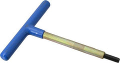 Made in USA - 8mm Hex, T-Handle, Hex Key - 6" OAL, Chromalloy Steel, Metric System of Measurement - Apex Tool & Supply