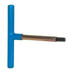 Made in USA - 10mm Hex, T-Handle, Hex Key - 6" OAL, Chromalloy Steel, Metric System of Measurement - Apex Tool & Supply
