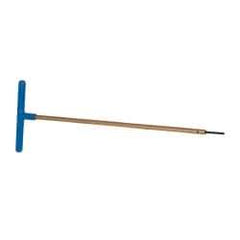 Made in USA - 2.5mm Hex, T-Handle, Hex Key - 12" OAL, Chromalloy Steel, Metric System of Measurement - Apex Tool & Supply