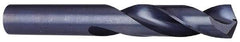 Interstate - 1-11/16" 118° Spiral Flute High Speed Steel Screw Machine Drill Bit - Oxide Finish, Right Hand Cut, 5-1/8" Flute Length, 8" OAL, Standard Point, Straight Shank - Apex Tool & Supply