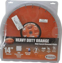 Core Cut - 14" Diam, 20mm Arbor Hole Diam, Wet & Dry Cut Saw Blade - Diamond-Tipped, Standard Round Arbor - Apex Tool & Supply