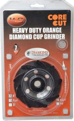 Core Cut - 4" Diam, 3/16" Overall Thickness, Spiral Cup Tool & Cutter Grinding Wheel - Diamond, 15,000 RPM - Apex Tool & Supply