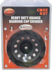 Core Cut - 7" Diam, 3/16" Overall Thickness, Spiral Cup Tool & Cutter Grinding Wheel - Diamond, 8,725 RPM - Apex Tool & Supply