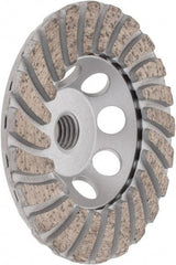 Core Cut - 4" Diam, 3/16" Overall Thickness, Spiral Cup Tool & Cutter Grinding Wheel - Fine Grade, Diamond, 15,000 RPM - Apex Tool & Supply