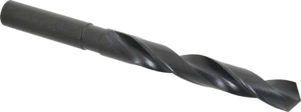 Interstate - 7/8", 118° Point, Spiral Flute, High Speed Steel Taper Length Drill Bit - Oxide Finish, 6-1/8" Flute Length, 10" OAL - Apex Tool & Supply