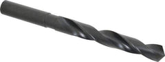 Interstate - 7/8", 118° Point, Spiral Flute, High Speed Steel Taper Length Drill Bit - Oxide Finish, 6-1/8" Flute Length, 10" OAL - Apex Tool & Supply
