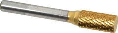 SGS Pro - 3/8" Cut Diam, 1/4" Shank Diam, Cylinder Head Double Cut Burr - Carbide, Flat End, 3/4" LOC, 2-1/2" OAL - Apex Tool & Supply